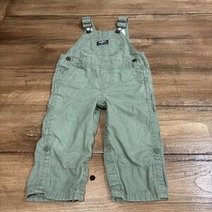 Vintage Oshkosh B'gosh Boys Vestbak Green Overalls 18 Months 100% Cotton